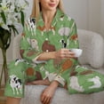 thumbnail image 6 of Pajama Sets for Women 2 Pcs, Cows And Calves Button Down Long Sleeve Sleepwear Lounge PJ Sets, 6 of 6