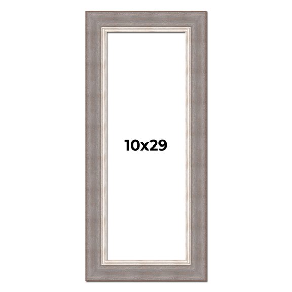 10x29 Frame Grey Real Wood Picture Frame Width 2.75 Inches | Interior Frame Depth 0.5 Inches |