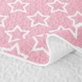 thumbnail image 5 of Manfei Lovely Stars Quilt King,Kawaii Cartoon Theme King Coverlet Set,Pink White,Pink Reversible,3-Piece,1 Bedspread and 2 Pillowcases, 5 of 7
