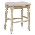 thumbnail image 1 of Linon Marino 25" Upholstered Backless Counter Stool in White Wash Rubberwood, 1 of 8