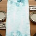 thumbnail image 5 of Table Runners 70 Inches Long Dress Scarves, Teal Mountain Farmhouse Coffee/Dining/Kitchen Table Decor, Holiday Table Runner, Misty Forest Nature Woodland Pine Tree Landscape 13x70 Inch, 5 of 9