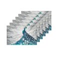thumbnail image 4 of MKHERT Watercolors Abstract Peacock in Night Sky Over City Placemats Table Mats for Dining Room Kitchen Table Decoration 12x18 inch,Set of 6, 4 of 4