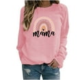 thumbnail image 2 of kayannuo Womens Tops Long Sleeve Shirts Fall Women's Casual Long Sleeve Printed Sweatershirt Loosen Blouse Tops Pink, 2 of 5