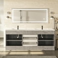 thumbnail image 5 of Eviva Lugano 84" Cement Gray Modern Bathroom Vanity with White Integrated Acrylic Sink, 5 of 7