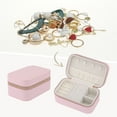 thumbnail image 2 of Unique Bargains Portable PU Leather Jewelry Box Mini Organizer Pink, 2 of 7
