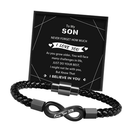 To My Son Bracelet, Gifts for Teens Boys Men Inspirational Bracelet for Birthday Confirmation Graduation Back to School Christmas Gifts
