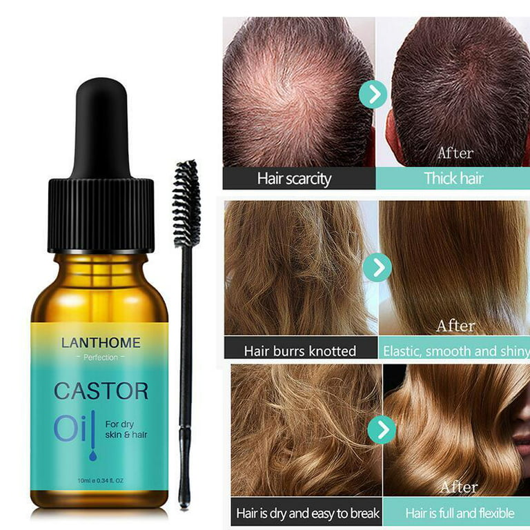 Castor Oil - Aceite de Ricino - Cold Pressed 100% Pure, Certified Organic,  Hexane Free for Eyelashes, Eyebrows, Frizzy, Hair Growth Women and Men