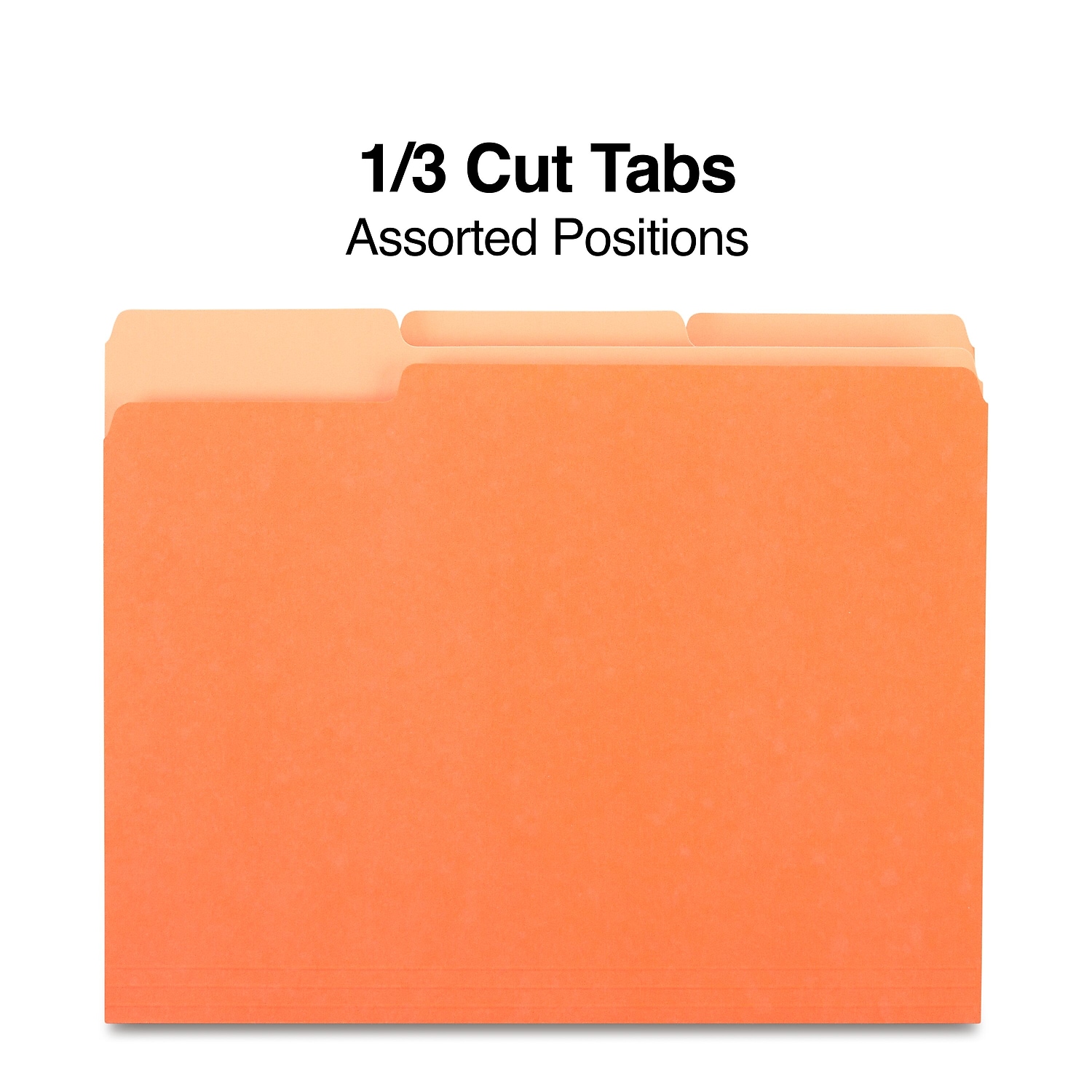 Staples Top-Tab File Folders 3-Tab Letter Size Orange 100/Box (433680) TR433680