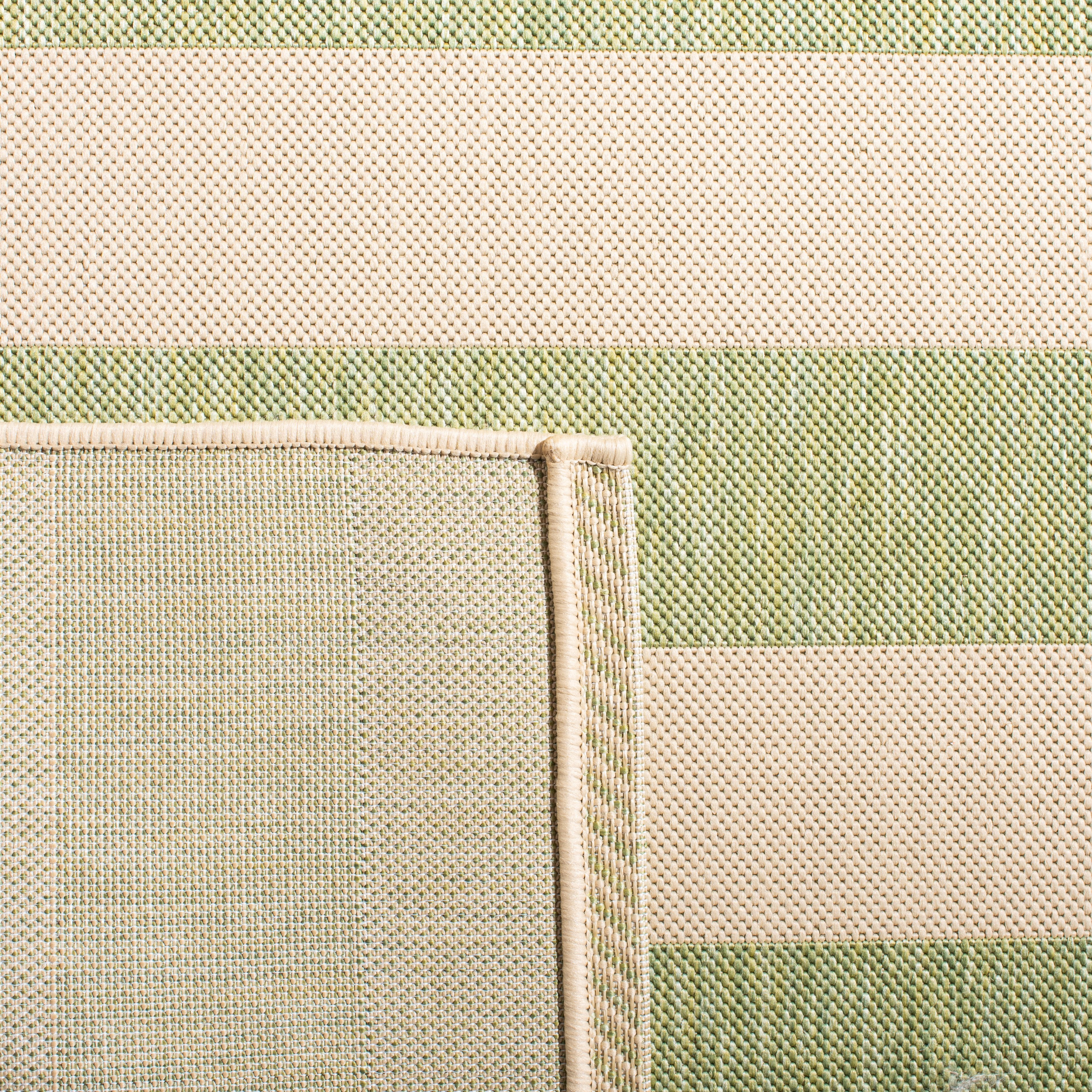 Safavieh Courtyard Ermintrude Striped Indoor/Outdoor Area Rug, Beige/Sage Green, 5'3" x 7'7"