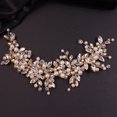thumbnail image 2 of Diadema Teyglen con diamantes de imitación y cristal para mujer, color dorado, 2 of 5