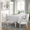 thumbnail image 6 of Rectangle Waterproof Vinyl Table Cloth, Buffalo Flannel Backed Tablecloth, Wipeable Plastic Table Cover for Dinner, Kitchen, Outdoor (60" x 84", Black and White), 6 of 6
