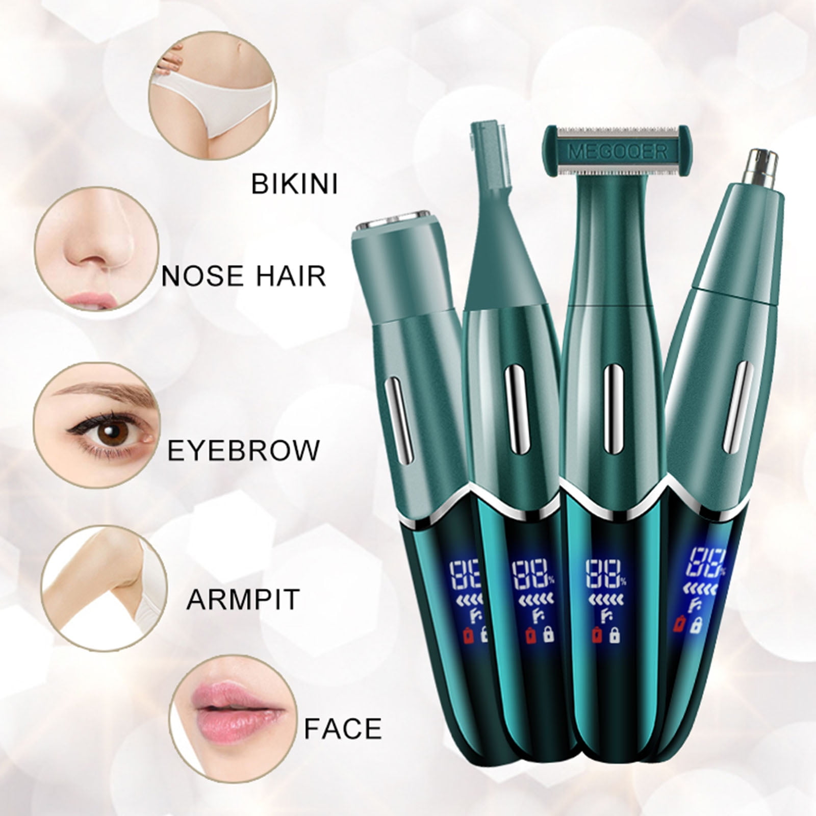 4 in 1 Female Epilator Women Body Face Multifunctional Shaving Shaver Lady Hair Remover Waterproof
