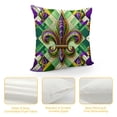thumbnail image 4 of Shangniulu Mardi Gras Pillow Covers Spring Farmhouse Decor Beads Eye Mask Feather Gnomes Truck Holiday Decorations Throw Cushion Case for Home Decorations White, 4 of 5
