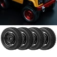 thumbnail image 3 of Metal 4 Hole U shaped Tire Rubber Tires Aluminum Alloy Rims Fit for MN D90 MN-91 FJ-45(Black MN-024BL ), 3 of 5