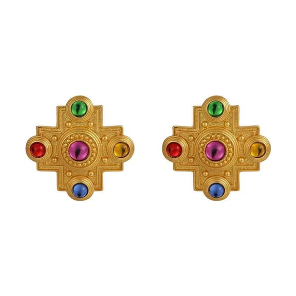 SUSHANG Cross Earrings Vintage French Metal Earrings Women Earrings Statement Earrings Jewelry