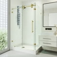 thumbnail image 2 of VIGO Winslow 36 in. L x 48 in. W x 79 in. H Frameless Sliding Shower Enclosure Kit in Matte Brushed Gold with Clear Glass, 2 of 11