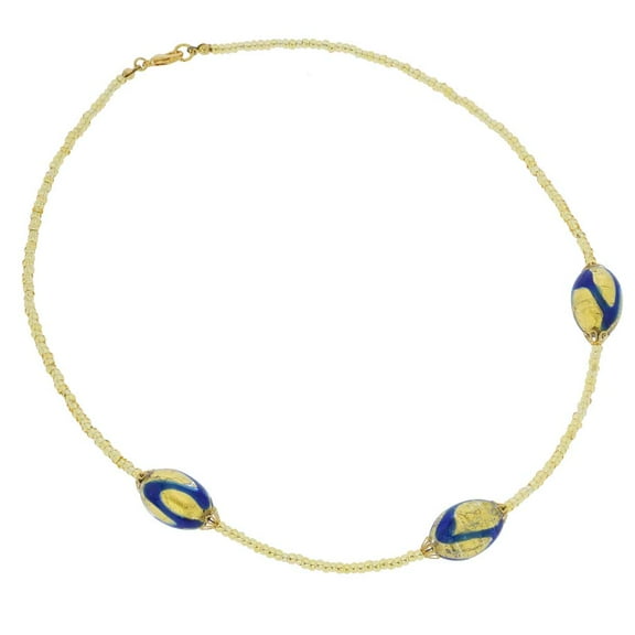 GlassOfVenice Murano Glass Royal Blue Capsules Necklace