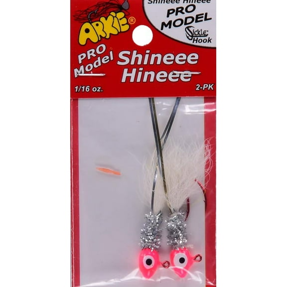 Arkie Pro Model Big Hineee Hook, Pink & White, 1/16 Oz., 2 Count
