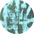 thumbnail image 1 of Ahgly Company Indoor Round Abstract Light Blue Modern Area Rugs, 4' Round, 1 of 4