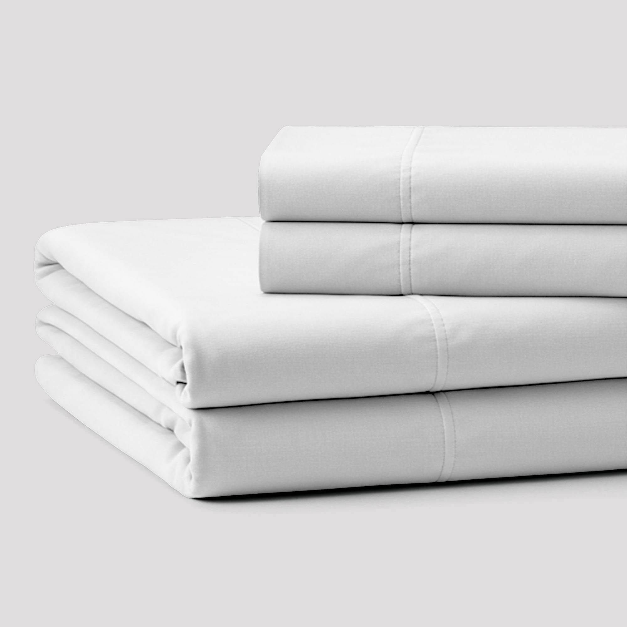 Purity Home 3-Piece 100% Organic Cotton Percale Bed Sheet Set, Cool & Crisp Bedding, Soft & Breathable, Lightweight, Eco-Friendly, Twin-XL, Arctic White