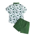 thumbnail image 4 of Baby Toddler Boy Outfits 2T 3T 4T 5T Clothes Summer Kids Pattern Short Sleeve Button Down Shirt Shorts Set, 4 of 7