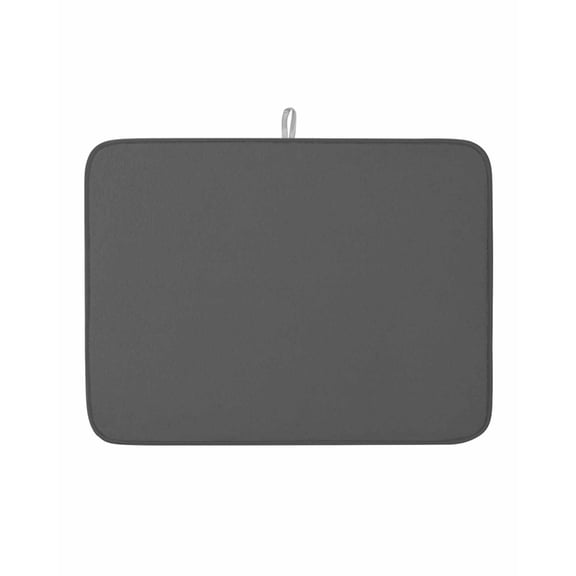 Dish Drying Mat for Kitchen Counter Dark Grey Pattern Drying Pad Absorbent Drying Mats for Countertops Sinks Draining Racks Pure Colour Reversible Drainer Kitchen Accessories 18x24 Inch