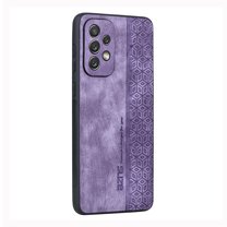 ELEHOLD Slim Leather Case for Samsung Galaxy A14 5G, Luxury Premium Leather Embossed Pattern Full Body Protection Shockproof Scratch-Resistant Case,Purple