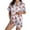 Light Blue, variant on Women Pajamas Shorts Sets Printed Crayfish Pattern Stripe PJs V Neck 2 Piece Button Down Shirt Shorts Set Sleepwear