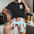 thumbnail image 2 of GERsome Mens Pajama Sets 2 Piece Short Sleeve Crewneck Tops and Shorts Lounge Sets Summer Soft Lightweight Nightwear M-3XL, 2 of 6