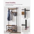 thumbnail image 6 of Coat Rack, Hall Tree with Shoe Storage Bench, Entryway Bench with Shoe Storage, 3-in-1, Steel Frame, for Entryway, 12.6 x 27.6 x 68.9 Inches, Industrial, Rustic Brown and Black, 6 of 8