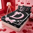 thumbnail image 2 of meiyoeat Women Pearl Necklace Zipper Full Size Comforter Sets with Fitted Sheet and 2 Pillowcases For Kids,Pink Ribbon Letter Print D Zipper Bedding Set,Pink Reversible,4 Pieces, 2 of 7