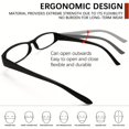 thumbnail image 4 of Gafas de lectura for mujer, 5 uds., marco rectangular estrecho y delicado, lectores de computadora con luz azul con bisagra de resorte, conjunto de valor, 4 of 4
