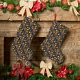thumbnail image 6 of Uemuo Mexican Folk Art Floral Print Christmas Stockings, 18inch Xmas Hanging Stocking Decorations for Christmas Party Family Decor, 6 of 7
