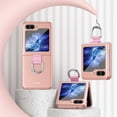 thumbnail image 1 of Nalacover Slim Folding Case for Samsung Galaxy Z Flip5, Ribbon Drawstring Cover with Metal Ring, Smooth Rugged PC Shockproof Lens Protection Case for Samsung Galaxy Z Flip5, Rosegold, 1 of 9