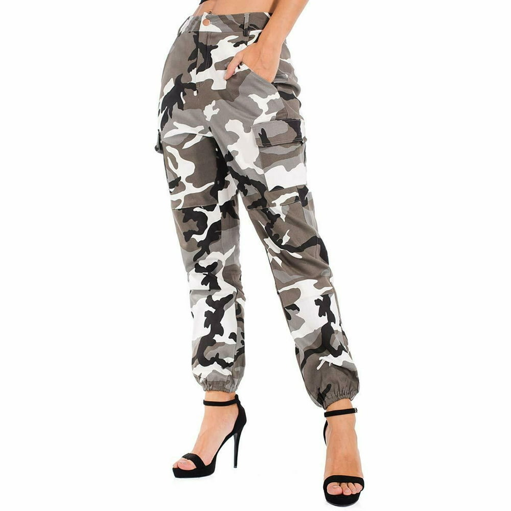 Calsunbaby - Womens High Waist Camouflage Joggers Trousers Ladies ...