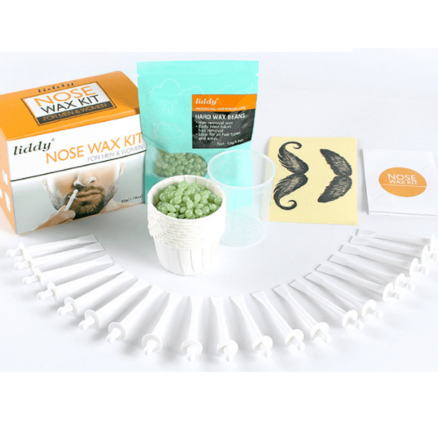 RV Cera para depilar la nariz para hombres y mujeres 50g de cera 20 aplicadores de cera 10 cajas de cera para la nariz 1 taza medidora 8 mascarillas brillar Electrónica