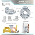 thumbnail image 2 of POZA Silver Inflatable Luxury Tube with Back Rest - Big Luxurious Lounger Pool Float Tube Filled with Sparkle Confetti, Built in Phone Holder, Cup Holders, and Handles, Premium Thick Ring - 42 Inches, 2 of 8