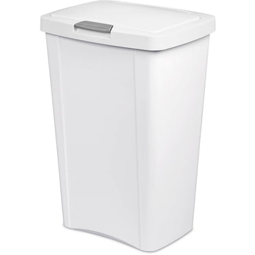 Rubbermaid 13 gal Spring Top Plastic Kitchen Trash Can With Liner Lock ...