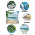 thumbnail image 6 of Summer Beach Pillow Covers 18x18 Inch, Coastal Ocean Tropical Palm Trees Linen Pillowcase with Invisible Zipper, Decorative Throw Pillow Covers Cushion Case for Couch Sofa Bed Living Room, 6 of 9
