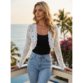 thumbnail image 6 of QSAWXQZ Women's Lace Shrug Bolero Cardigan Long Sleeve Open Front Cropped Cover up Sheer Layering Top Casual Loungewear L, 6 of 10