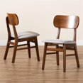 thumbnail image 3 of Bowery Hill Grey and Brown Finished Wood 2-Piece Dining Chair Set, 3 of 8