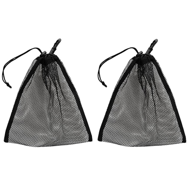 Bolsa de malla para Pelotas de Tenis de golf Macarena 2x Negro con Bloqueo de Cable deslizante