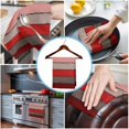 thumbnail image 3 of Red Wooden Kitchen Towels Set of 2, Water Absorbent Dish Towel, Grey Stripe Gradient Country Rustic Grain Decorative Hand Towels - Quick Drying Cloth for Cooking Baking, 18x28 Inch, 3 of 8