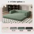thumbnail image 5 of Convertible Corduroy Sleeper Sofa Bed, Folding Mattress Couch with Fixed-Shape Frame, 3 Seater Fold Out King Size Futon, No Assembly Floor Couch, 5 of 7