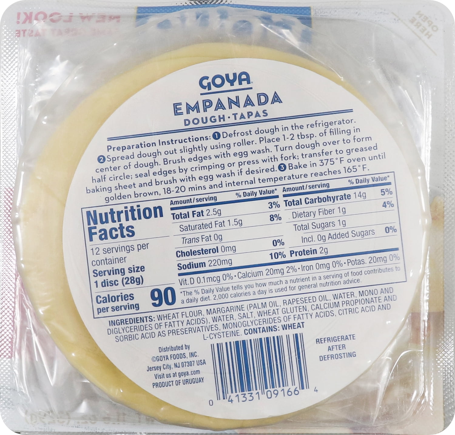 GOYA Frozen Empanada Dough for Turnover Pastries 11.6 oz