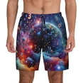 thumbnail image 2 of Picia Outer Space Floating Numbers And Letters pattern Mens Swim Trunks with Compression Liner Stretch Beach Shorts Quick Dry with Zipper Pockets No-Chafing Board Shorts-X-Large, 2 of 9