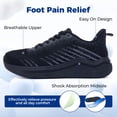 thumbnail image 3 of NRNHI Men's Wide Walking Shoes Arch Support Running Tennis Sneakers Orthotic Cushioning Shoes for Plantar Fasciitis Pain Relief BlackGrey 10.5, 3 of 6