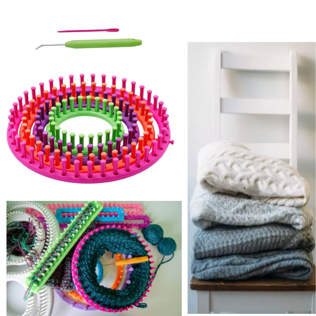 CIYISON Weaving Weave Knitting Kits Plastic Sweater Sock Hat Scarf Scarves Maker Long NeedleHook DIY Weaving Tool for Beginners