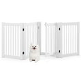 thumbnail image 1 of Gymax 30'' Configurable Folding Free Standing 4 Panel Wood Pet Dog Safety Fence w/ Gate, 1 of 10