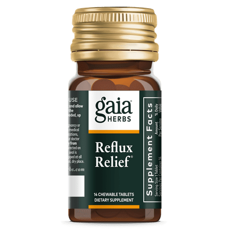 Gaia Herbs Reflux Relief - 14 Chewable Tablets (14 Servings)